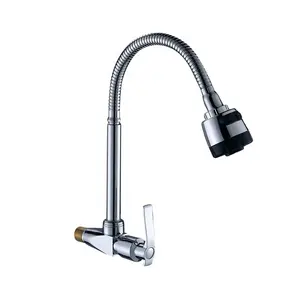 Factory Design Zinc Kitchen Faucet Single Cold Water Flexible Water Mixer Single Lever manufactures