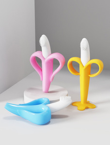 <span class=keywords><strong>Mordedor</strong></span> de bebé de silicona sin BPA en forma de fruta Juguete de cepillo de dientes de plástico suave con diseño de plátano para alimentación de bebé - Product Image 4
