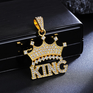 Nuevo Collar con Colgante <span class=keywords><strong>de</strong></span> Corona <span class=keywords><strong>de</strong></span> Rey a la Moda con Cadena <span class=keywords><strong>de</strong></span> Cuerda, Chapado en <span class=keywords><strong>Oro</strong></span>, Estilo Hip Hop, para Uso Diario <span class=keywords><strong>de</strong></span> Hombres y Mujeres - Product Image 4