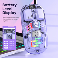 Souris de jeu sans fil mini transparente double mode 2.4G/5.0 avec éclairage RGB, coque magnétique et en stock