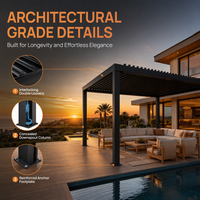 Pergola autoportante en aluminium bioclimatique sur mesure 3x4 3x5 4x4 5x4 6x4, design moderne inspiré de la nature