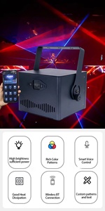 Lumière laser d'animation dynamique RGB à commande DMX avec activation sonore, puissance 1W/2W/3W, CRI élevé <span class=keywords><strong>80</strong></span> pour discothèques, concerts et événements - Product Image 4