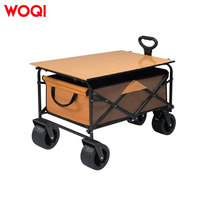 Chariot pliable WOQI avec hayon et grandes roues, chariots utilitaires pliants robustes pour la plage, le camping et les activités de plein air