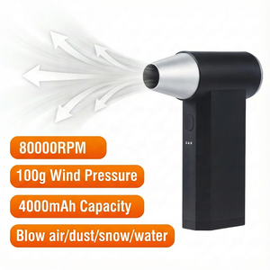 พัดลมมินิเทอร์โบแรงสูง 80000 รอบต่อนาที มอเตอร์ไร้แปรงถ่าน แบตเตอรี่ 4000mAh ปรับความเร็วได้ 3 ระดับ เครื่องทำความสะอาดหน้าจอคอมพิวเตอร์ในรถยนต์  แปรงลมไฟฟ้า - Product Image 1