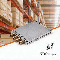 Módulo Lector de Etiquetas RFID UHF Impinj E710 de 4 Puertos U84, 700+ Etiquetas/s, Inventario Rápido, Multi-Etiqueta, Aleación de Aluminio, 25m+, para Almacenes Inteligentes