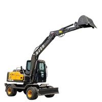 Mini-excavatrice sur roues 9,5 tonnes 100 % neuve SJ95-9M, composants essentiels du moteur et du vérin hydraulique, puissance de 58,8 kW, forte puissance de creusement