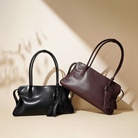 Sac à bandoulière en cuir véritable pour femme, sac fourre-tout classique, sac à main grande capacité avec poignée supérieure pour le travail quotidien et les tenues