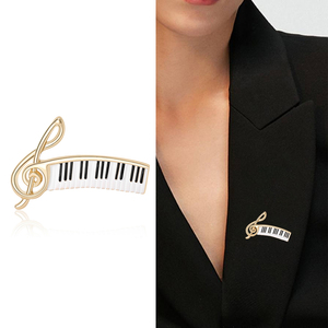 Broches en strass pour femmes et unisexe, épingles en émail motif note de musique de piano, pour banquets, fêtes, sacs à dos, cadeaux, accessoires de bijouterie - Product Image 6