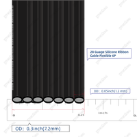 Câble plat en silicone Yuezhen noir, en cuivre étamé torsadé, 5P 30 AWG 600V UL758, souple et flexible, à fils parallèles