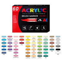 Marqueurs de Peinture Acrylique Liquide Non Toxiques avec Couleurs Vives, Ensemble de 12/24/36/48/60/72/120 Couleurs pour Roche, Tissu et Chaussures
