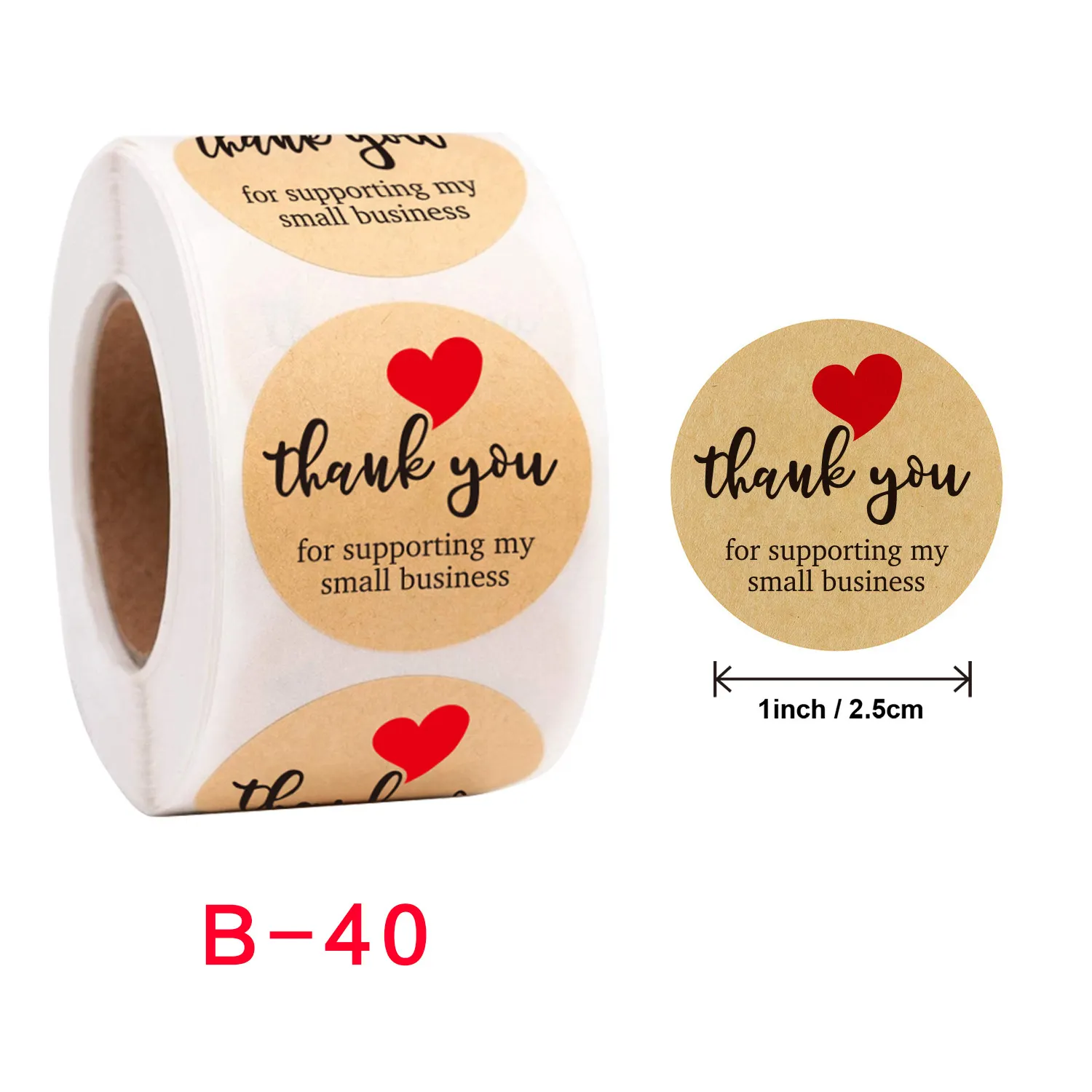 500 Cái Giấy Kraft Cắt Tự Dính In Ấn Stickers Đầy Màu Sắc CuộN Seal 1Inch Cảm Ơn Bạn Stickers Label