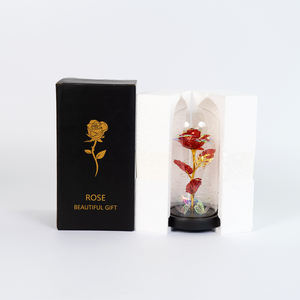 Искусственный цветок подарок для нее вечный хрустальный свет розовый в стеклянном куполе с бабочкой Галактической розы - Product Image 6