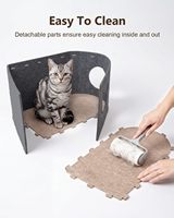 Tunnel pour chat en feutre de laine gris, modulaire et détachable, lit cachette double couche avec découpe en forme de tête de chat et trous ronds