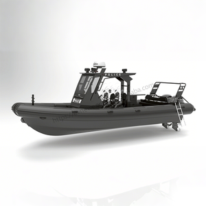 HF <span class=keywords><strong>2025</strong></span> 중국 하이 퀄리티 8.2m 27ft RIB 풍선 보트 경질 알루미늄 V-깊은 선체 리브 순찰 보트