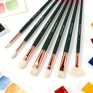 Juego <span class=keywords><strong>de</strong></span> 6 Pinceles Redondos Planos <span class=keywords><strong>de</strong></span> Acrílico para Pintar, Pinceles <span class=keywords><strong>de</strong></span> Artista Sintéticos Blancos y Suaves con Logotipo Personalizado - Product Image 2