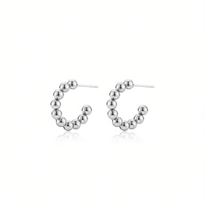 Amy Amy C <b>Earrings</b> <b>Silver</b> Plated Ball Shape Women's Fashion <b>Cuff</b> <b>Earrings</b> Party Jewelry Classic Style PE2677 - Product Image 1