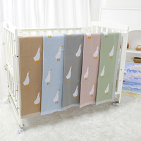 Mimixiong Vente chaude Couverture pour nouveau-né en tricot personnalisée 100*80 cm Couverture d'emmaillotage en coton animal canard Vente en gros Couverture pour bébé Super douce