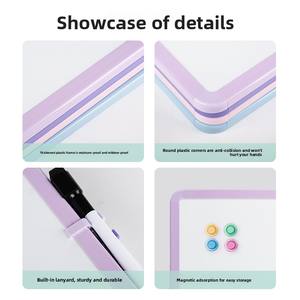 カラフルなフレームのドライイレースボード、黒のマーカー付き、プラスチック製の子供用お絵かきボード、学生用小型ミニホワイトボード - Product Image 3