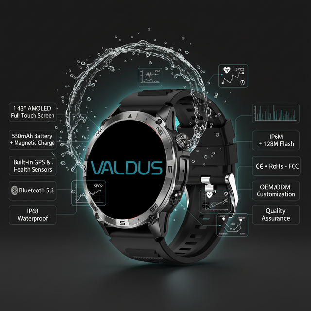 VALDUS ODM/OEM 2026 Health Monitoring Heart Rate Fitness Tracker NFC Smartwatch VG40 PRO Private Label Branded Smartwatch