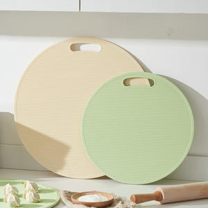 Tabla de cortar redonda de plástico verde de 37 cm, apta para lavavajillas, para verduras, uso en la cocina - Product Image 5
