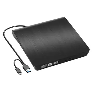 POP-UP mobile externe DVD RW Graveur de lecteur optique Transfert de données haute vitesse USB 3 0 DVD-RW Compatible avec PC de bureau Noir