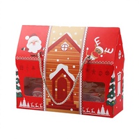 Boîtes cadeaux de Noël créatives en carton recyclé en forme de maison avec poignée pour aliments pour bébés et emballages alimentaires