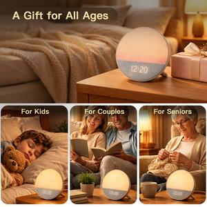 HiFiD - Reloj Despertador Inteligente 4 en 1 con Luz de Amanecer, Máquina de Sonido para Dormir, Luz Nocturna RGB, Lámpara de Noche con Control por Aplicación - Product Image 1