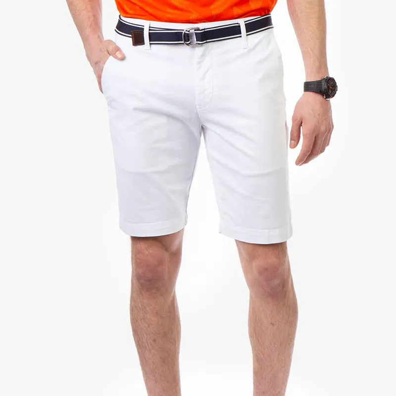 OEM Factory Custom Logo Men gym cuffed mens stretch stretch polyester side pocket golf shorts