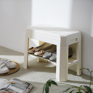 <b>Storage</b> <b>Stool</b> White Home Shoe Rack Ottoman Daily Necessities - Product Image 1