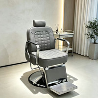 Fauteuil de Salon Haut de Gamme en Cuir du Guangdong avec Fonction Relevable et Inclinable, Design Minimaliste Moderne pour Soins Capillaires, Traitements du Visage et Rasage
