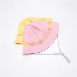Diseño de flores Cuerda a prueba de viento Algodón personalizado Verano al aire libre Niños Cubo Sombrero Pescador Sombrero - Product Image 5