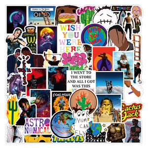 ZY3147X 50 pièces Autocollants de graffiti pour scrapbooking, DIY, décoratifs, imperméables, pour guitare, ordinateur portable, bagages, vinyle, de l'artiste populaire Travis Scott - Product Image 6