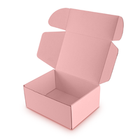 Boîtes d'expédition en carton ondulé personnalisées avec logo imprimé rose, design exquis, pour emballage cadeau avec pelliculage mat