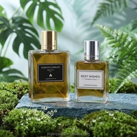 Flacon de parfum de luxe vide en verre givré rectangulaire de 30 ml, 50 ml, 100 ml avec pulvérisateur et capuchon