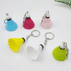 3D Promotional Creative Novelty Gym Sports Toy Gifts Plastic Material Faux Ball Badminton Pendant Bag Charm <b>Key</b> <b>Ring</b> Keychain - Product Image 3