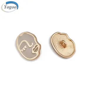 Design Your Own Gold Zinc Alloy Custom Shape Logo Metal Sewing Button for Coat