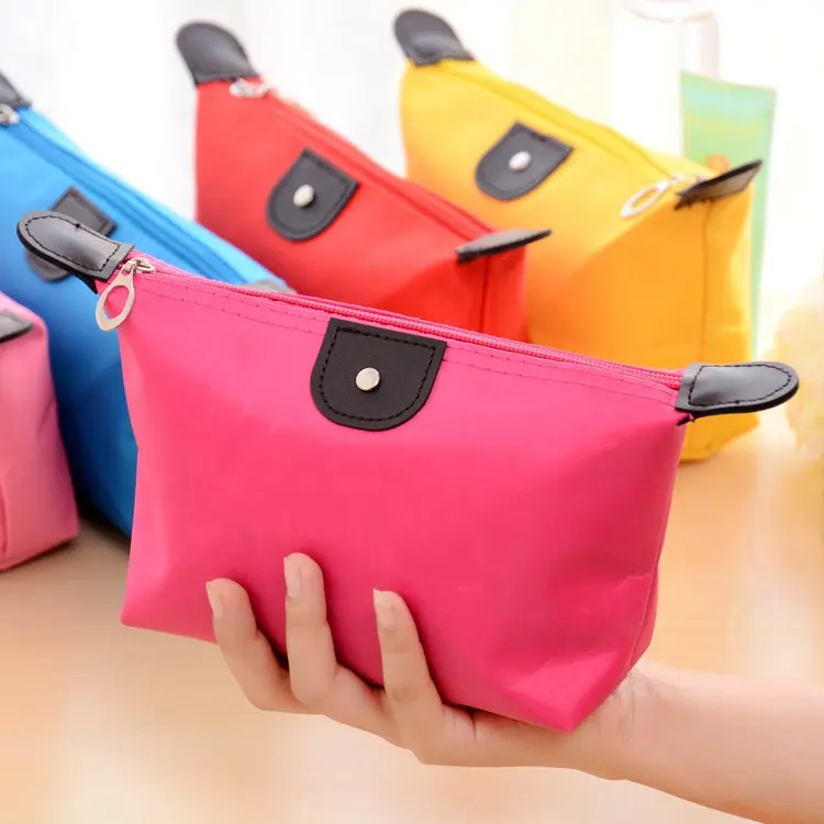 Rainbow Promotion Günstige weibliche wasserdichte Faltbare Make-up-Taschen Knödel Toiletten artikel Kosmetik tasche mit Reiß verschluss