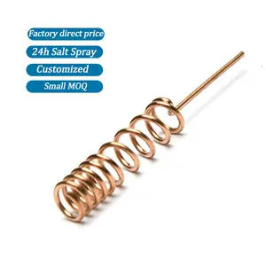 Antena pequena de fio de cobre de bronze personalizada, antena espiral de metal para industrial