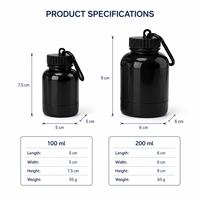 Conteneur de poudre de protéines PP 100ML 200ML, étanche, avec mousqueton, boîte portable pour compléments alimentaires, adultes, sans BPA, passe au lave-vaisselle