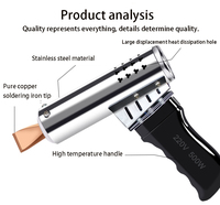 Fer à Souder Haute Puissance 500W Type Pistolet, Fer à Souder Haute Température pour Soudure Auto Réparation Batteries