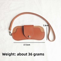 Nouvel étui à lunettes en cuir PU à suspendre au cou, motif uni tendance, parfait pour ranger différents types de lunettes