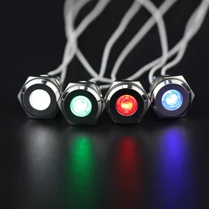 Metal Material Dot illumination 19mm waterproof IP67 signal lights red led indicator with line
