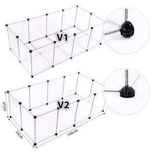 Modern Katlanabilir Şeffaf Demir ve PP 20 Panelli Su Geçirmez Evcil Hayvan Oyun Parkı İç Mekan Kullanımı İçin Kolay Kurulumlu Taşınabilir Evcil Hayvan Çiti Küçük Evcil Hayvanlar İçin - Product Image 3