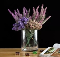 Vase en verre à cylindre noir de style nordique, Pot de fleurs hydroponique pour Bouquet, décoration de Table