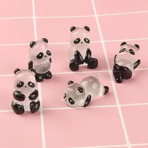 Лидер продаж, светящиеся мини-фигурки панды, миниатюрная панда, микро-пейзажный орнамент, светящийся в темноте миниатюрный цветочный горшечный Декор