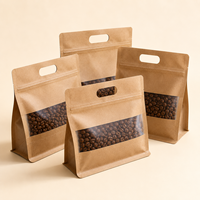 Sachets refermables en papier kraft biodégradable et compostable, écologiques et durables, pour café et thé