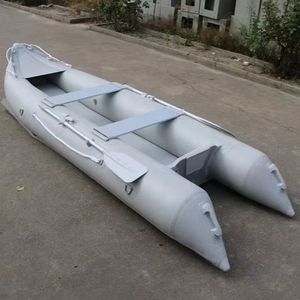 Thuyền bơm hơi 12' màu xám nhạt, loại gia đình, dùng chèo, câu cá trên hồ và sông, chất liệu <span class=keywords><strong>PVC</strong></span>/HYPALON, sàn hơi. - Product Image 1