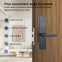 Cerradura Inteligente para Puerta con Huella Dactilar, Código, Contraseña, Tarjeta y WiFi/ Desbloqueo para Puertas de Acero - Seguridad de Grado C Tuya Smart Hotel