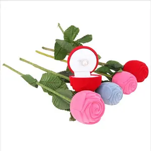 Fadeli Satin Rose Sieraden Geschenkdozen Custom Sieraden Dozen Fluwelen Ring Gift Box Rose Vorm