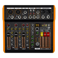 Console de mixage audio compacte BL-4 à 4 canaux avec 99 DSP / alimentation fantôme 48V / USB / lecteur MP3 sans fil BT / égaliseur 3 bandes